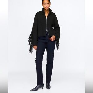NWoT GAP Fringe Zip Cardigan in black size smalll